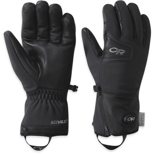 Outdoor Research Stormtracker Heated top Gloves Medium Black Primaloft Gore Windstop